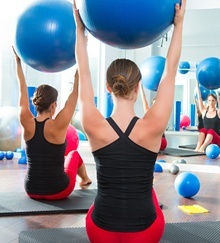 Woman doing pilaties