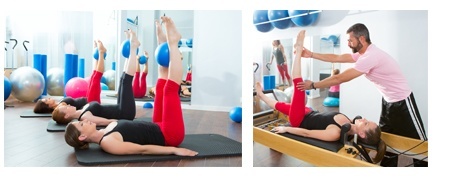 Woman doing pilaties