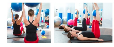 Woman doing pilaties