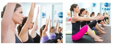 Woman doing pilaties